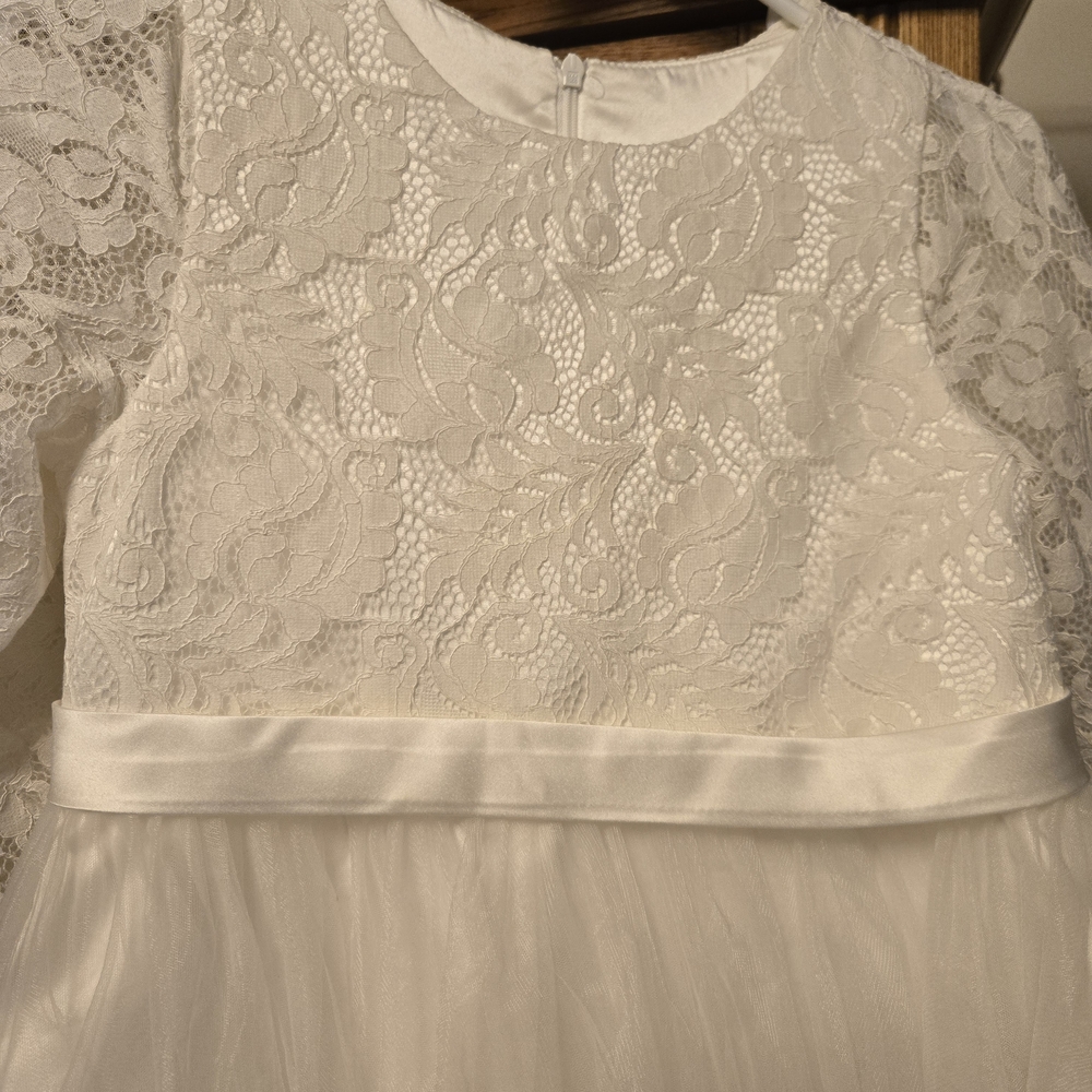 JJs House Ivory Lace Kids Formal Dress